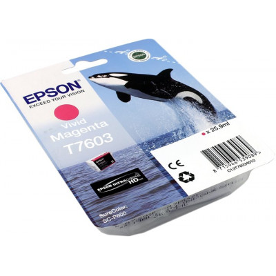 Epson T7603 Original Vivid Magenta Ink Cartridge  C13T76034010 (25.9 ML.) -  for SC-P600 